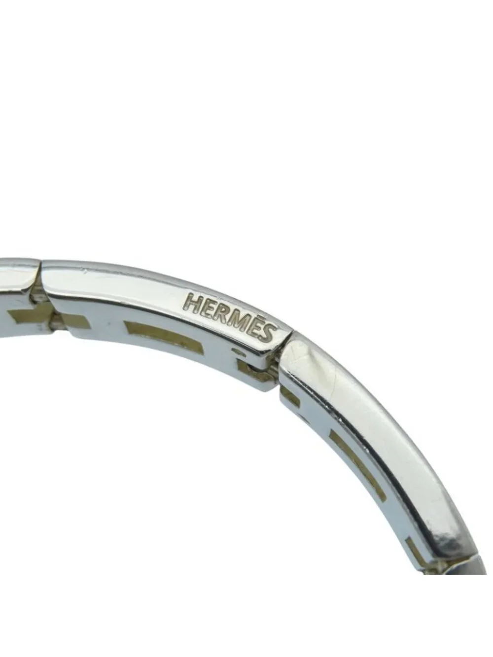 Hermes Vintage H Motif Silver 925 Bracelet Bangle Accessory 0912